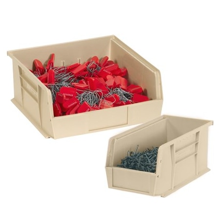 Bsc Preferred 9 1/4 x 6 x 5'' Ivory Plastic Stack & Hang Bin Boxes, 12PK BUY00449110